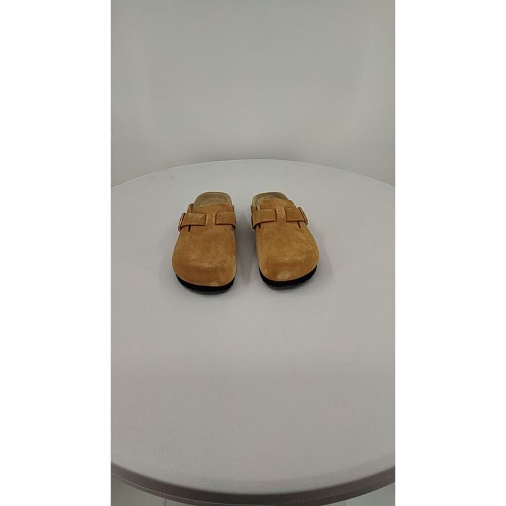 Quince Womens Water Repellent Suede Clog Mule Pecan Shoes 9 - Picture 3 of 3